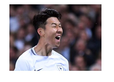 Son Heung-min celebrating a goal for Tottenham Hotspur in September of 2017.