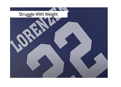 Jared Lorenzen, number 22, had his struggles with weight.