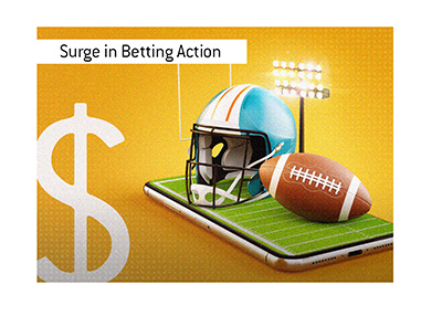 There is a surge in online betting action this year in the USA.