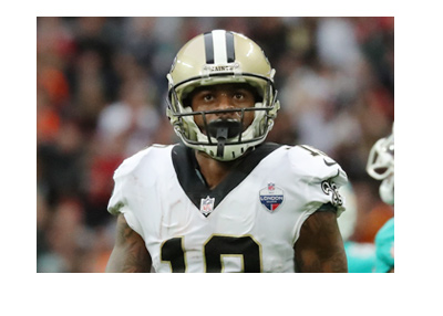 New Orleans Saints wide receiver Ted Ginn. Photographed on the field in action. The season is 2017-18.