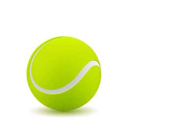 The illustration of a tennis ball.  Clean.  On white background.