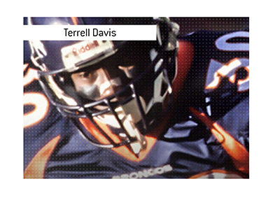 Terrell Davis playing for Denver Broncos. The Super Bowl migraine headache story.