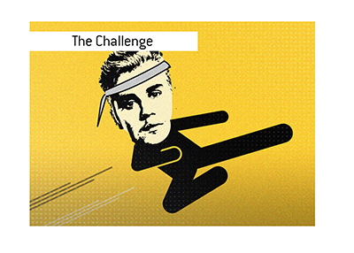 The Justin Bieber MMA challenge. Illustration.