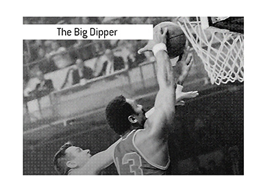 Wilt Chamberlain in action for 76ers. Nicknamed The Big Dipper.