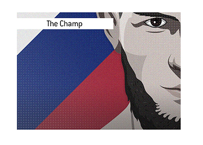 Arguably the most dominant champ in UFC history.  Khabib Nurmagomedov - Illustration.