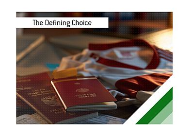 Football jersey beside multiple passports and eligibility documents.