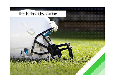 The evolution of American football helmets.  From soft leather caps to advanced plastics.