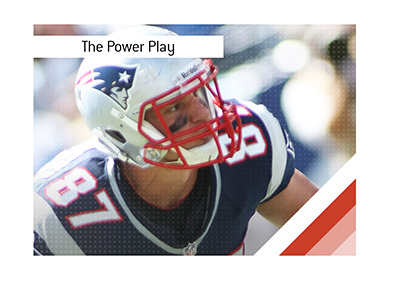 Rob Gronkowski in action with the New England Patriots, capturing the intensity of his career and the leverage he used to block a trade.