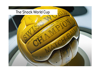 The match ball for the 1954 World Cup final match between Germany and Hungary.  The Shock World Cup.