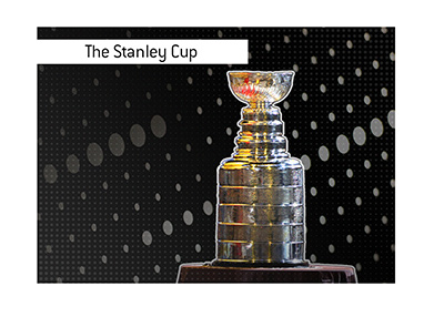 The Stanley Cup trophy in the spotlights. The teams that have won it three times in a row are...