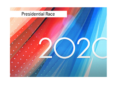 The 2020 presidential election in the US is as tight as ever.  Illustration.