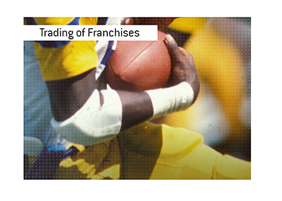 How common is trading of franchises in professional sports?