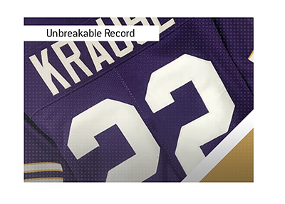 The unbreakable record held by Paul Krause.