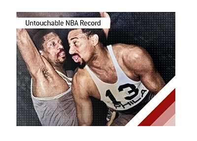 Wilt Chamberlain set an NBA playoff record with 41 rebounds in one game, an unbreakable feat unlikely ever to be matched.