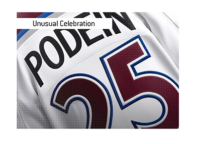 Unusual Celebration by Shjon Podein of Colorado Avalanche.