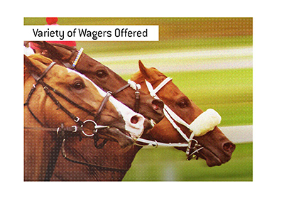 A wide variety of horse racing wagers are offered at the track and online.