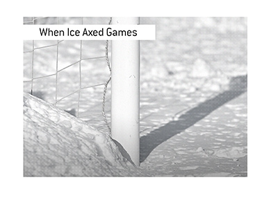 When ice axed games in England back in 1962-63. In photo: football goal covered in snow.