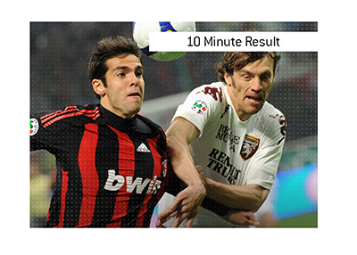 The famous Brazilian footballer Kaka wearing the colours of AC Milan in a match vs. Torino.  The King explains the meaning of the betting term 10 Minute Result.  What is it?