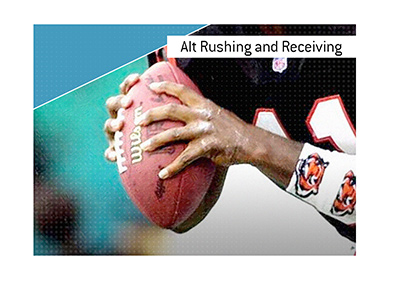 The betting line Alternate Rushing and Receiving Yards is explained.  What does it mean?  The King provides an example.  In photo:  Bengals player about to launch the ball.