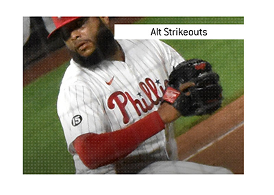 In photo: Phildadelphia Phillies baseball player about to throw a ball.  What is the meaning of the betting term Alt Strikeouts?  The King explains.