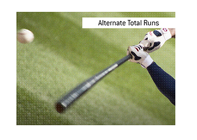 The King explains the meaning of the baseball betting term Alternate Total Runs.  What is it?  In photo:  Boston Red Sox player in action hitting the ball.
