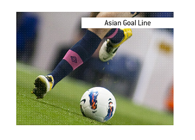 Hears football player is with the ball.  The betting term Asian Goal Line is explained.  What does it mean and how does it work?