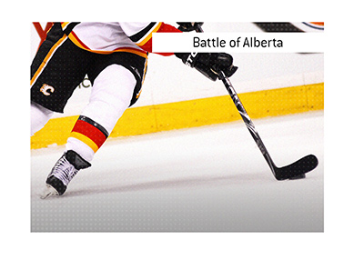 The meaning of Battle of Alberta when it comes to NHL hockey and CFL football.  Oilers vs. Flames.  Edmonton vs. Calgary.