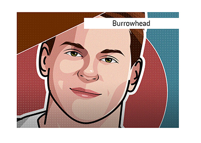 The meaning of the term Burrowhead is explained.  In picture:  Drawing of Joe Burrow from the Cincinnati Bengals.