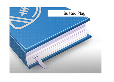 The definition of the football term Busted Play.  What is it and what is an example of it?  Kings Sports Dictionary.