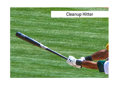 What is the meaning of the term Cleanup Hitter when it comes to baseball?  In photo: Player hitting the ball.