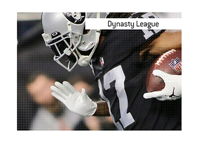 Dynasty League - American football term explained.  What is it?  In photo: Davante Adams going for it for Las Vegas Raiders.