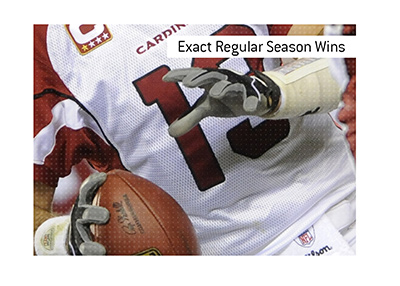 What is the meaning of the betting term Exact Regular Season Wins?  In photo:  Arizona Cardinals player about to launch the ball.