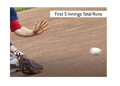 What is the meaning of the baseball betting term First 5 Innings Total Runs?  In photo:  Boston Red Sox player catching the ball.