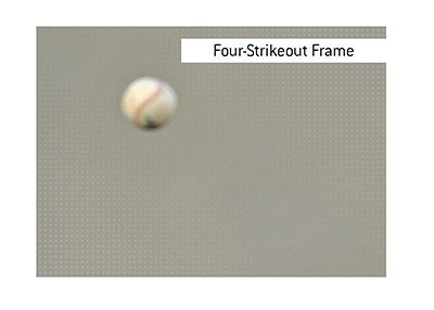 The King explains the meaning of the baseball term Four-Strikeout Frame.  What is it?  In photo:  baseball flying through the air.