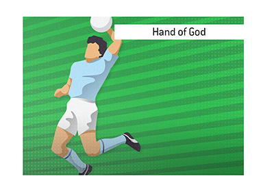 Diego Maradona - Hand of God - Illustration.