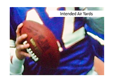 In photo: Buffalo Bills player about to launch the football.  The meaning of the popular betting term Intended Air Yards - IAY - is explained.  What is it?