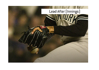 In photo:  Mariano Rivera of the New York Yankees about to throw the baseball after catching it.  The meaning of the term Lead After Innings is explained.  What is it?