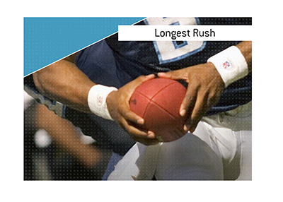The King explains a player specific line for Longest Rush bet.  What is it?  In photo: Titans player holding the ball.