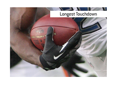 The meaning of the betting term The Longest Touchdown is reviewed, with an example provided.  In photo:  Detroit Lions player on the go.