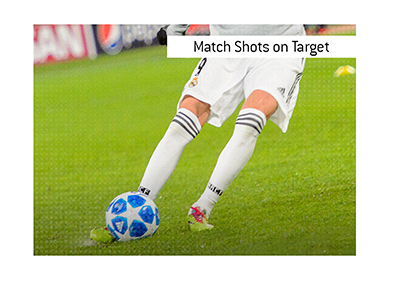 In photo:  Karim Benzema taking a shot on goal.  Match Shots on Target meaning in the world of sports betting.