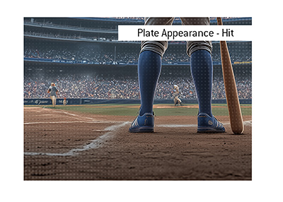 The meaning of the baseball betting term Plate Appearance - Hit is explained.  What does it mean in sports?  In photo:  Blue Jays player is stepping up to the plate.