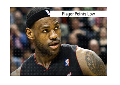 Lebron James during his time at Cleveland Cavaliers.  Player Points Low betting term is explained.