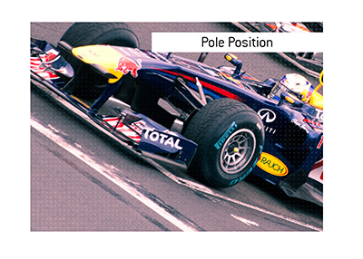 In photo:  Red Bull car in pole position at the start of the F1 race.
