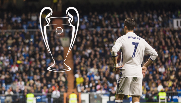 Cristiano Ronaldo eying the Champions League trophy.  The Duodecima awaits.