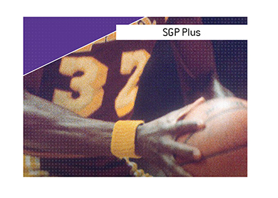 The Sports King explains the meaning of the betting term SGP Plus.  The example used is from the game of basketball.  In photo:  Vintage Los Angeles Lakers.