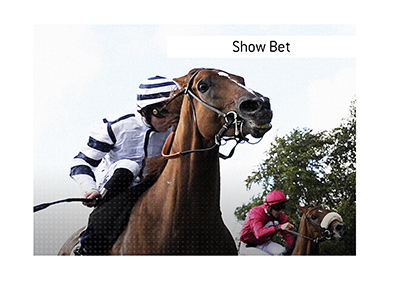 The meaning of the betting term Show Bet is explained when it comes to horse racing.  What is it?