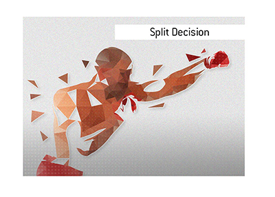 The King explains the meaning of the term Split Decision in the sports such as boxing and mixed martial arts.  What are the examples?