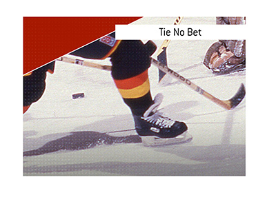 In photo:  Canucks player in a goal scoring opportunity.  The meaning of the betting term Tie No Bet is explained.  What does it mean?