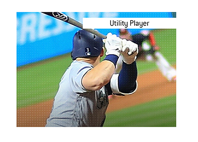 The meaning of the term Utility Player is explained when it comes to the sport of baseball.  In photo:  About to bat.
