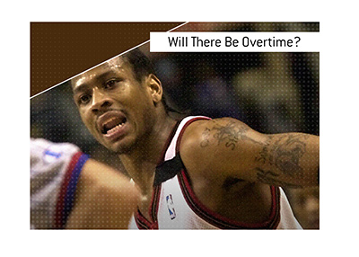 The King explains the meaning of the sports betting term Will There Be Overtime?.  In photo:  Basketball player Allen Iverson in the Philadelphia 76ers colours.